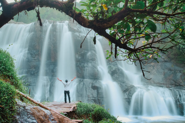 the beauty of Malela waterfall at the foot of Gunung Halu, West Bandung Indonesia