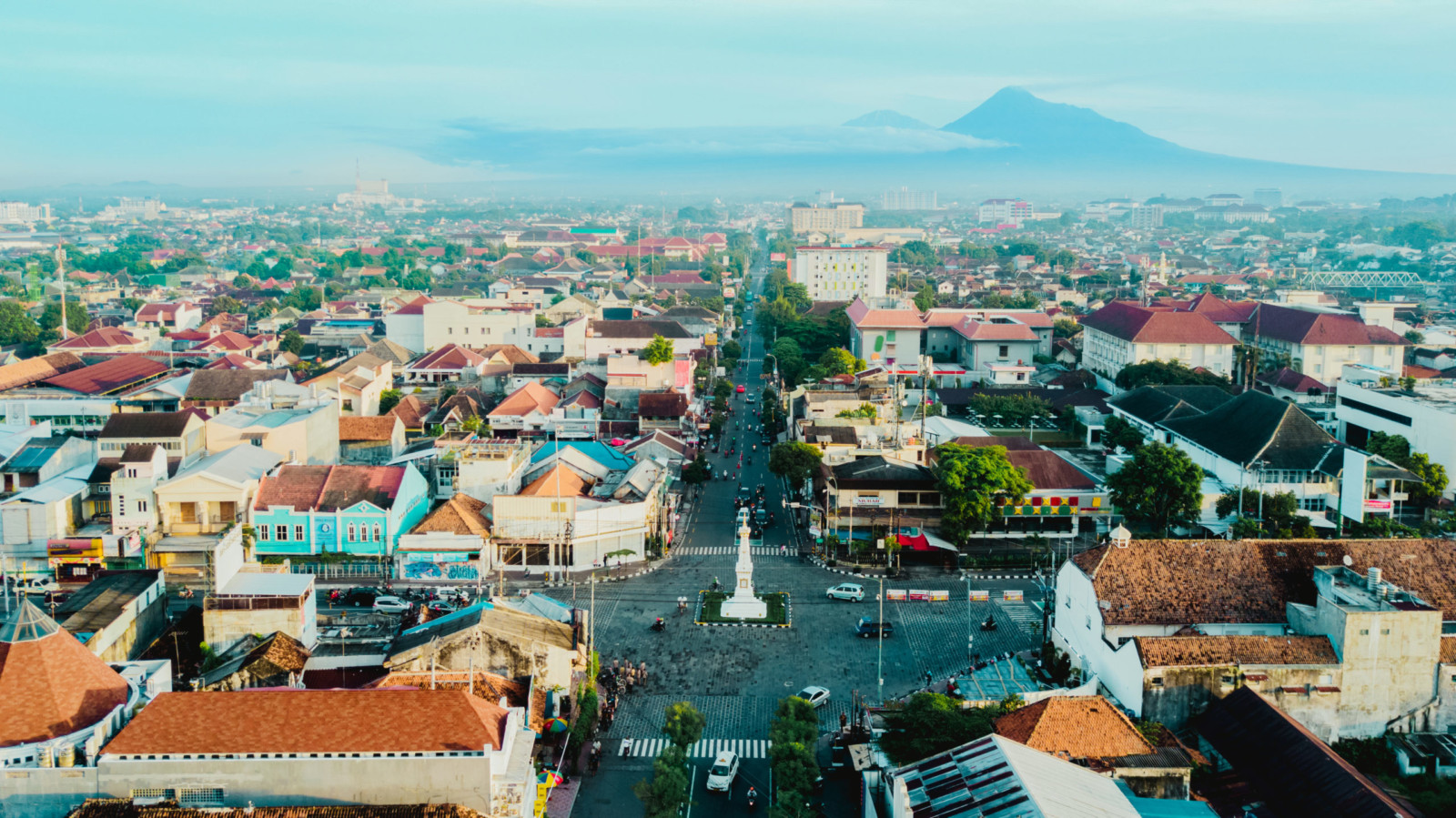 Yogyakarta,:,Beautiful,Aerial,View,Of,Tugu 