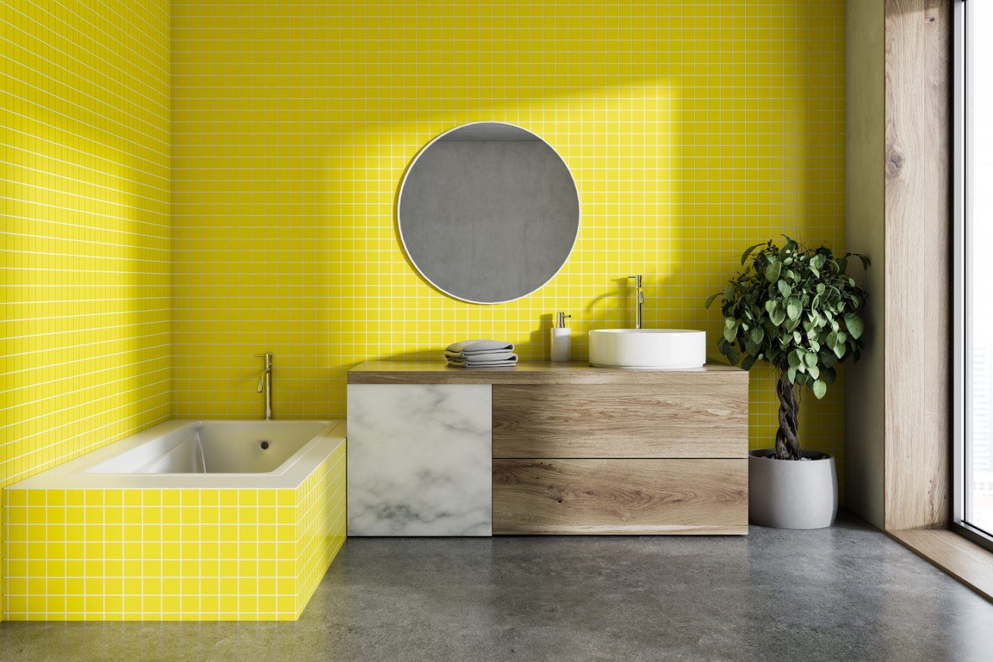 cat kuning, yellow paint, bathroom inspiration, inspirasi kamar mandi, unique bathroom, kamar mandi unik, bathroom paint, bathroom color, cat kamar mandi, warna toilet
